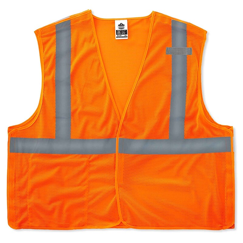 Ergodyne GloWear 8215BA High Visibility Sleeveless Safety Vest, ANSI Class R2, Orange, X-Small (21061) image 1