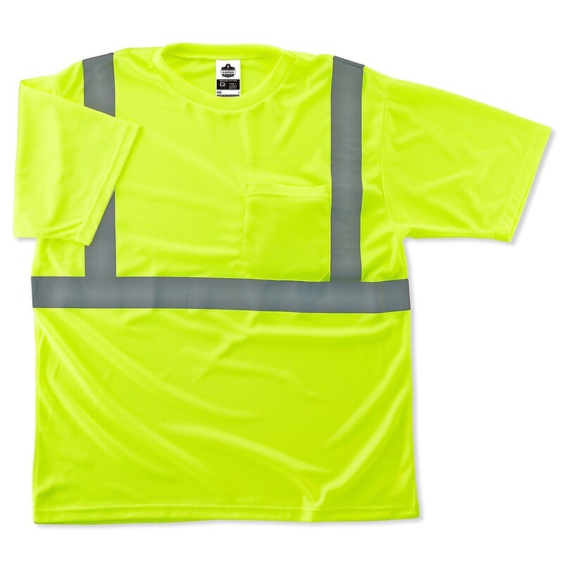 Ergodyne GloWear 8289 Economy T-Shirt, ANSI Class R2, XS, Lime (21501) image 1
