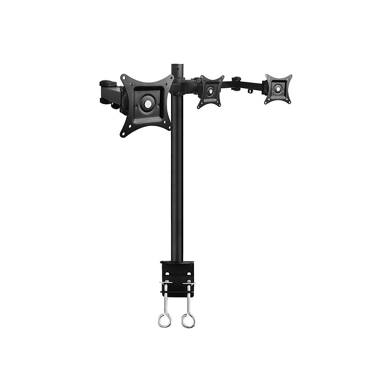 SIIG Articulating Triple Monitor Desk Mount Adjustable, Up to 27", Black (CEMT0R12S3) image 1