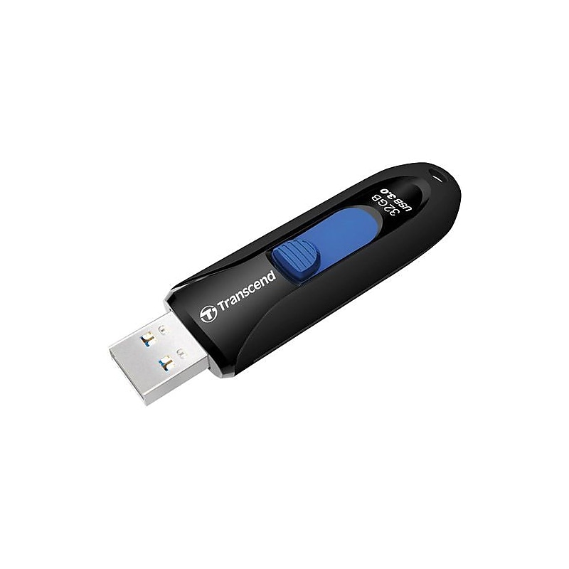 Transcend JetFlash 32GB USB 3.0 Type A Flash Drive, Blue/Black (TS32GJF790K) image 1