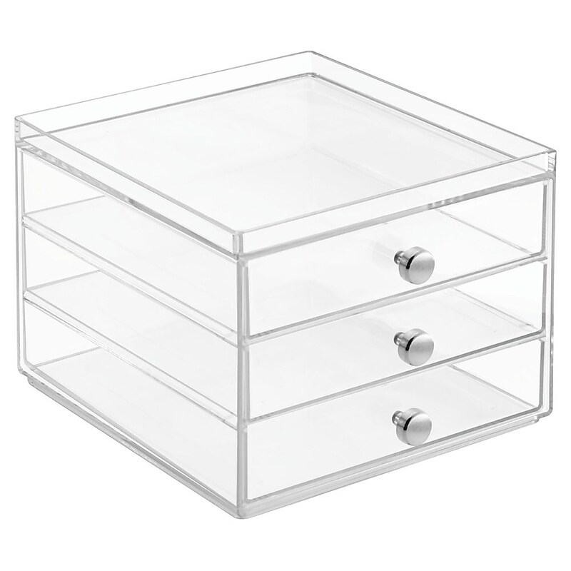 InterDesign Clarity 3-Drawer Organizer, Plastic, Clear (37060) image 1