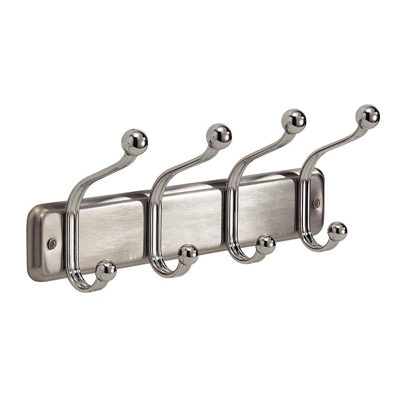 York Lyra Wall Mount Entryway Storage Rack, 4 Hooks, Chrome (54170) image 1