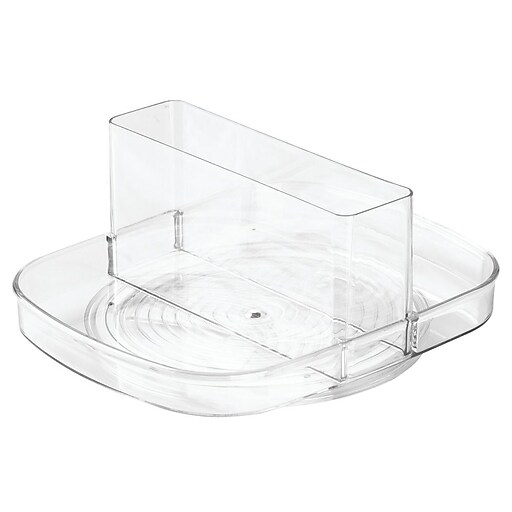 Linus Lazy Susan Turntable Napkin and Condiments Holder, Clear (58830) Staples
