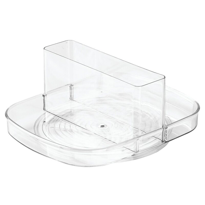 Linus Lazy Susan Turntable Napkin and Condiments Holder, Clear (58830) image 1