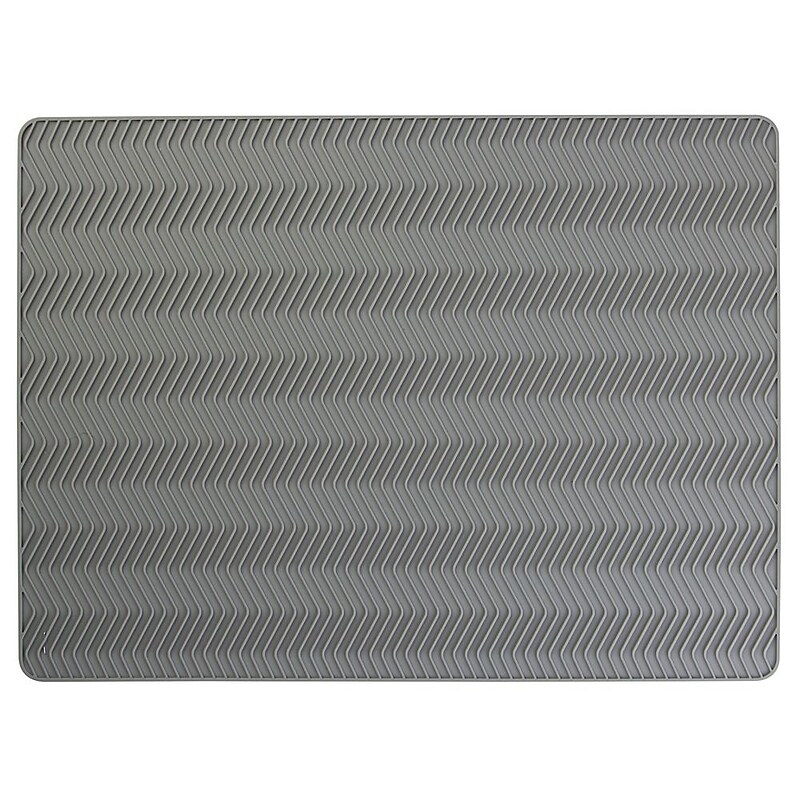 Silicone Dish Drying Mat, Chevron Gray, Large (63713) image 1