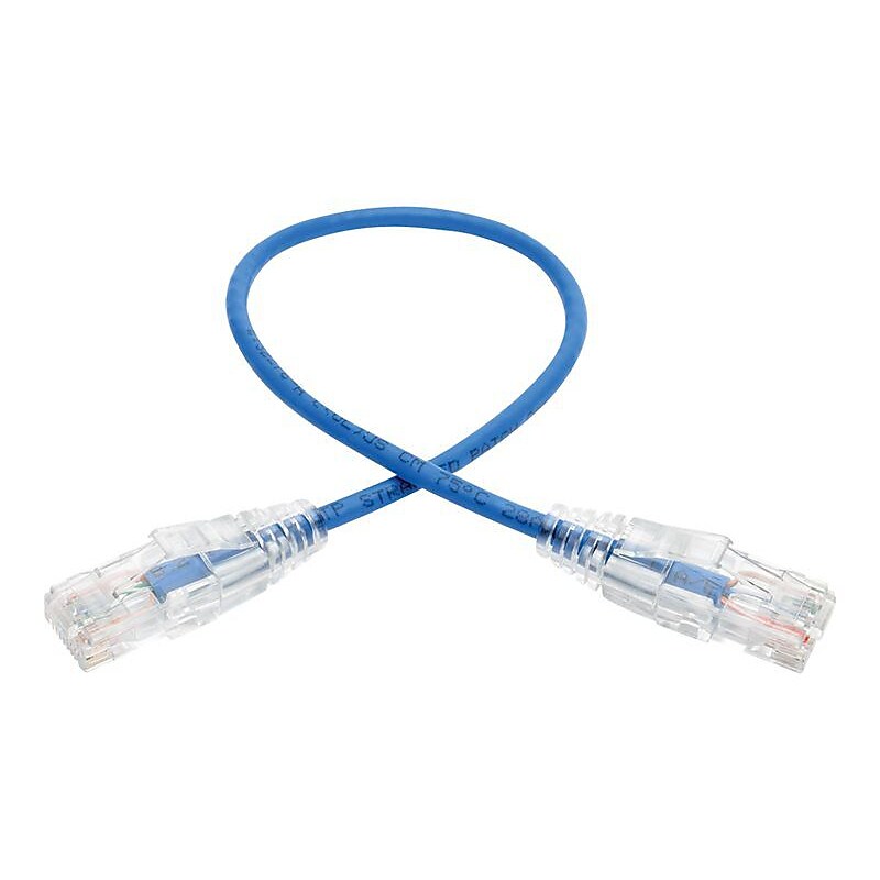Tripp Lite 1ft Cat6 Gigabit Snagless Molded Slim UTP Patch Cable RJ45 M/M Blue 1' Patch Cable 1 Ft Blue (16969957) image 1