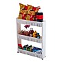 Trademark Global™ 5" Wide Three Tier Slim Slide Out Pantry On Rollers Cart, White~#|#~m004697327_sc7