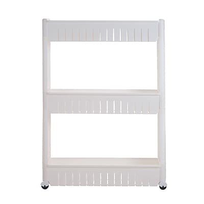 Trademark Global 5" Wide Three Tier Slim Slide Out Pantry On Rollers Cart - Thumbnail 3