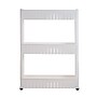 Trademark Global™ 5" Wide Three Tier Slim Slide Out Pantry On Rollers Cart, White~#|#~m004697328_sc7