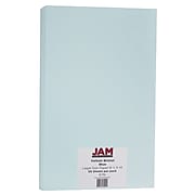 JAM Paper Vellum Bristol 67 lb. Cardstock Paper, 8.5" x 14", Blue, 50 Sheets/Pack (16928441)