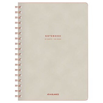 AT-A-GLANCE Twinwire Professional Notebooks, 9.75" x 7.5", Ruled, 80 Sheets, Tan/Red (YP140-07)