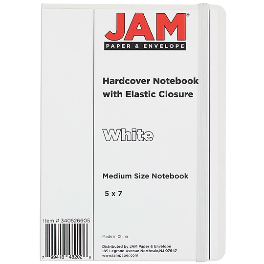 JAM Paper 1-Subject Pocket Notebook, 5" x 7", Wide Ruled, 100 Sheets, White (340526605)~#|#~m004701195_sc7
