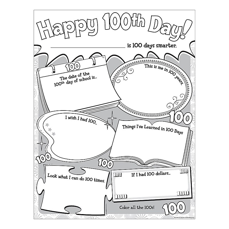 Teacher Created Resources 22 x 17" Happy 100th Day Poster Pack (TCR5640) image 1