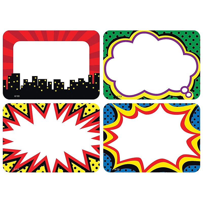 Teacher Created Resources Superhero Name Tags, 2.5" x 3.5", 36/Pack (TCR5587) image 1