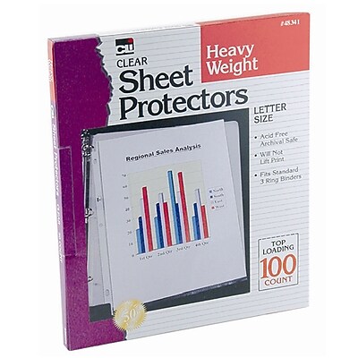 sheet protectors clear staples leonard charles pack