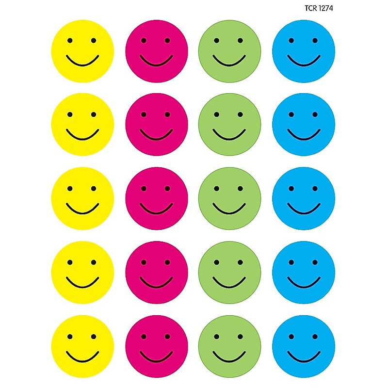 Teacher Created Resources Happy Faces Stickers, Pack of 120 (TCR1274) image 1