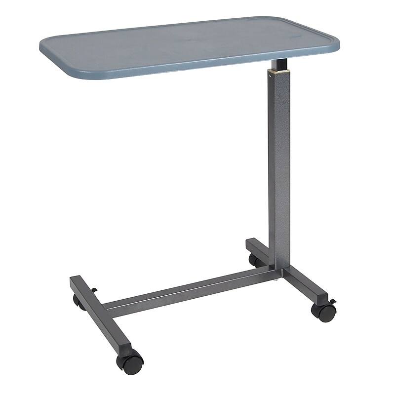 Drive Medical Plastic Top Overbed Table, 15"W, Silver (13069) image 1