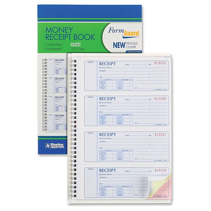 Rediform® Money Receipt Book, 2 3/4 x 7, Each (8L808R) | Staples