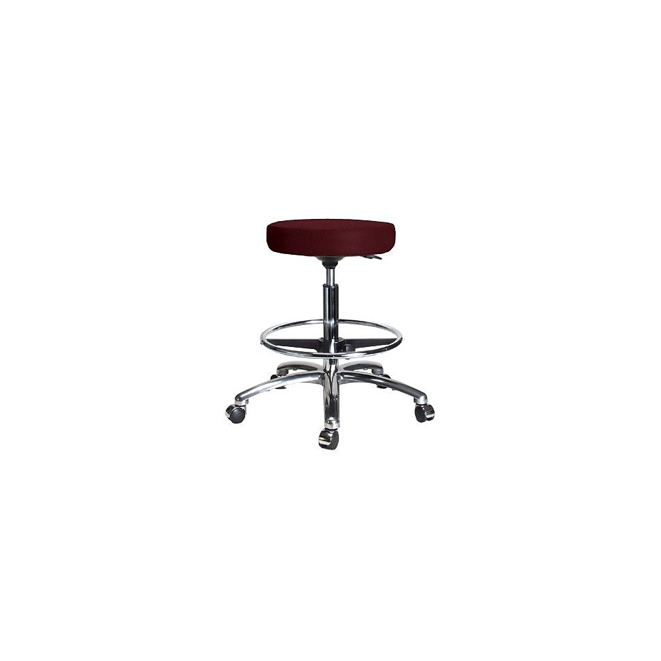 Perch Chairs & Stools Height Adjustable Swivel Stool with Foot Ring; Burgundy