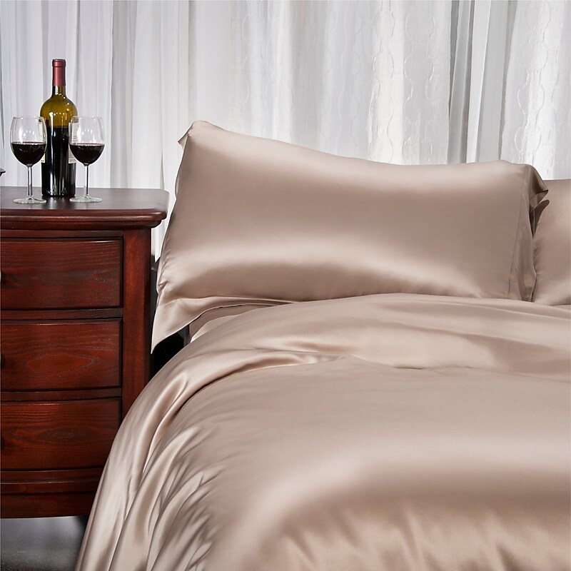 Barska Aus Vio 100% Silk Pillow Case Queen 2pcs/Set Pebble (BM12078) image 1