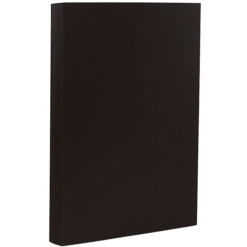 JAM Paper 100 lb. Cardstock Paper, 8.5" x 14", Black, 50 Sheets/Pack (64429505) image 1