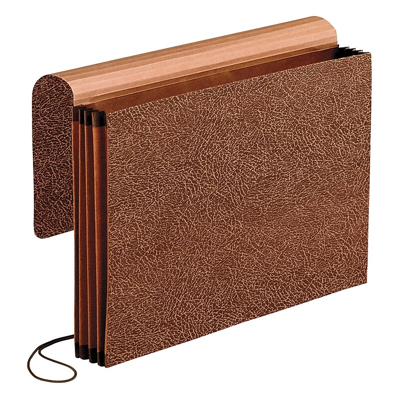 Pendaflex Heavy Duty Reinforced File Pocket, 3 1/2" Expansion, Legal Size, Redrope, 5/Box (60373) image 1