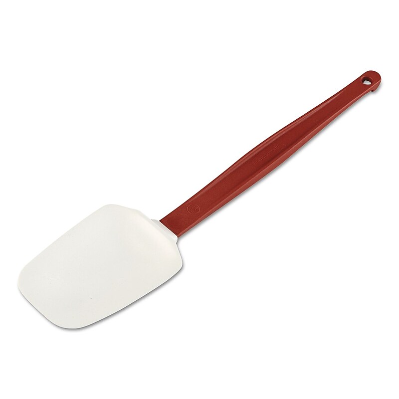 Rubbermaid High Heat Scraper Spoon, White w/ Red Blade, 13 1/2" image 1