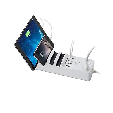 VARO Powerstrip Charging Station with 4 USB Ports and 2 Power Outlets