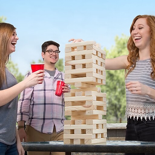 Hey! Play! – Nontraditional Giant Wooden Blocks Tower Stacking Game