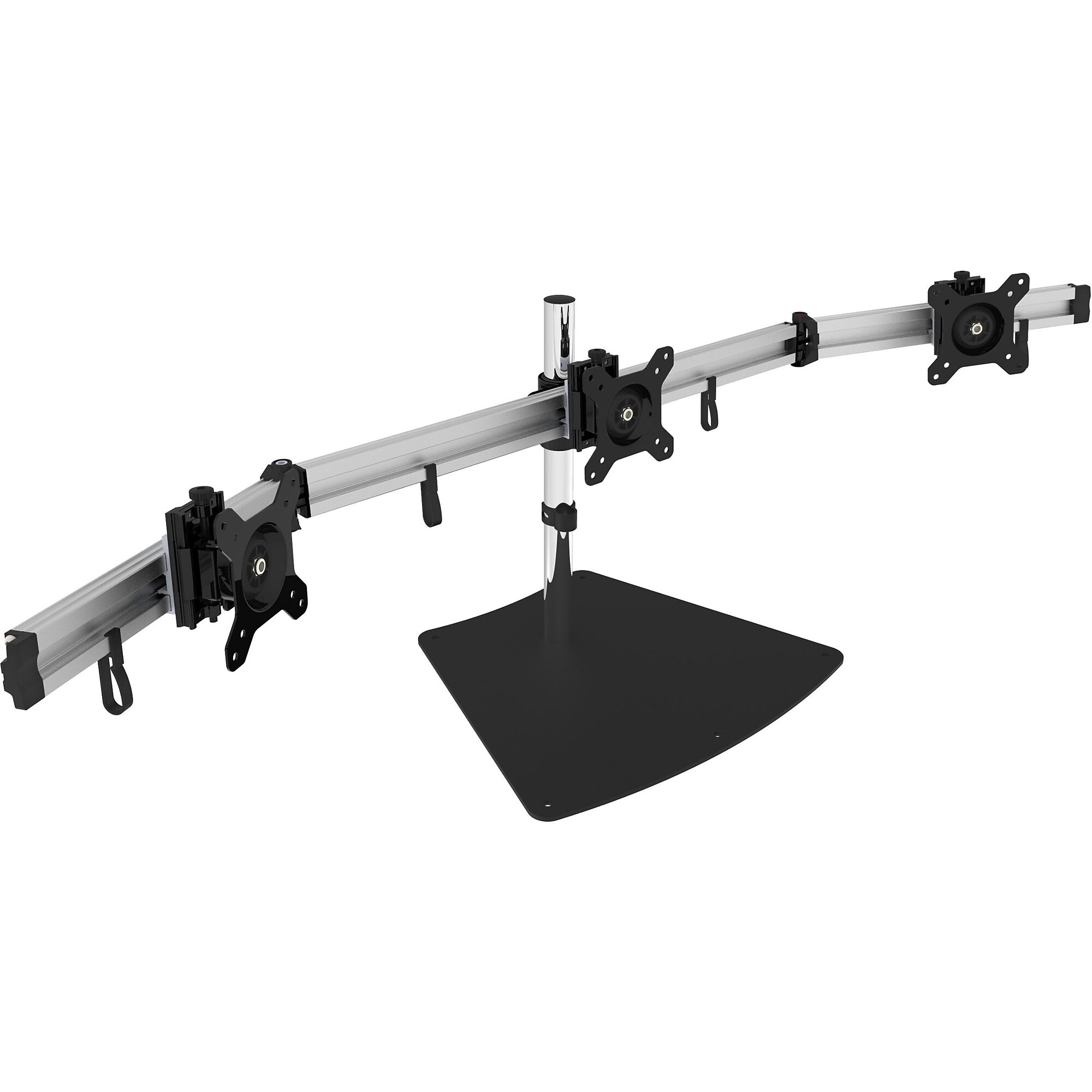 SIIG Easy-Adjust Triple Monitor Desk Stand Adjustable, Up to 27″, Black/Silver (CEMT2111S1) Sansujyuku sansujyuku.com