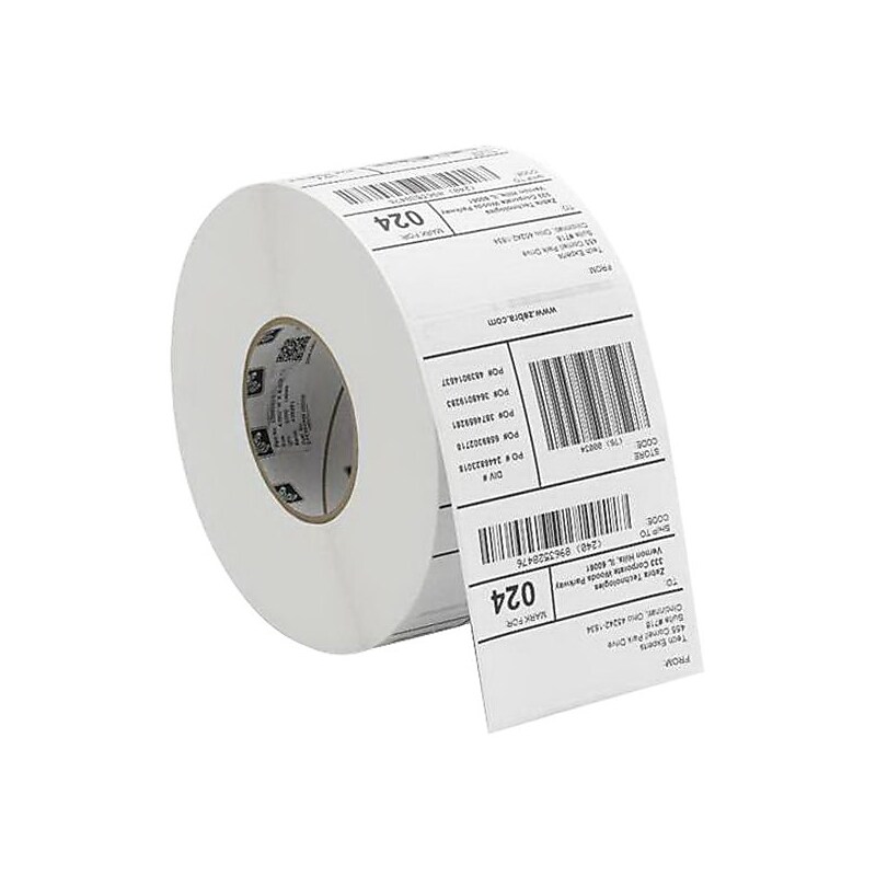 Zebra® Z-Ultimate 3000T Permanent Adhesive Thermal Transfer Label, 2" x 1", Pearl White, 4/Roll (10011697) image 1