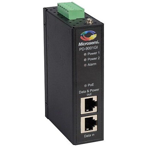 Microsemi® PD9501GI/DC 60 W Single Port Industrial PoE Injector for