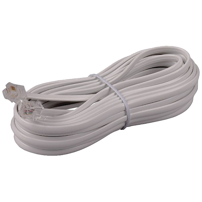 RCA TP243WHR 25' Phone Line Cord, White (RCATP243WHR) image 1