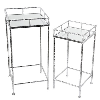 Privilege 2 Piece Nesting Plant Stand; Silver