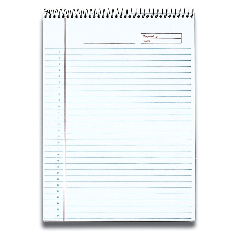 TOPS Docket Gold Notepad, 8 1/2" x 11 3/4", Project Ruled, Burgundy, 70 Sheets/Pad (99701) image 1