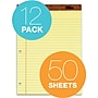 TOPS Legal Notepad, 8.5" x 11.75", Wide Ruled, Canary Yellow, 50 Sheets/Pad, 12 Pads/Pack (TOP 75351)~#|#~m004812494_sc7