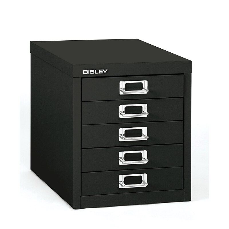 Bisley® 5-Drawer Steel Desktop Multidrawer Storage Cabinet, Black (MD5-BK) image 1