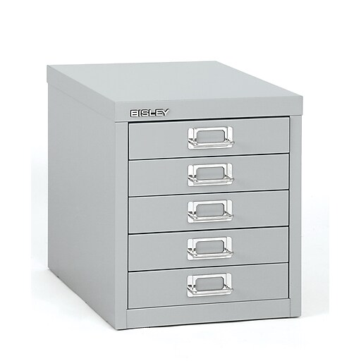 Bisley Five Drawer Steel Multidrawer, Silver, Letter/A4 (MD5SL) Staples