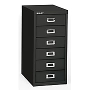 Bisley® 6-Drawer Steel Vertical File Cabinet, Black, Letter/A4 (MD6-BK)