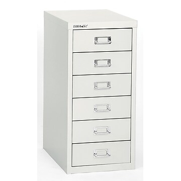 Bisley® 6 Drawer Steel Desktop Multidrawer Cabinet, White