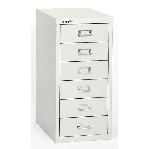 Bisley® 6 Drawer Steel Desktop Multidrawer Cabinet, White