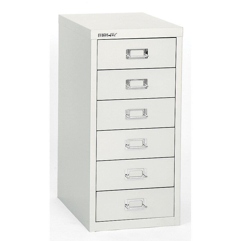 Bisley® 6 Drawer Steel Desktop Multidrawer Cabinet, White image 1