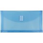 JAM Paper Plastic Filing Envelope with Hook & Loop Closure, 5.25" x 10", Blue, 12/Pack (921V1BU)~#|#~m004857826_sc7