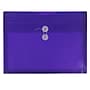 JAM Paper® Plastic Envelopes with Button and String Tie Closure, Letter Booklet, 9.75 x 13, Purple, 12/Pack (218B1PU)~#|#~m004857832_sc7