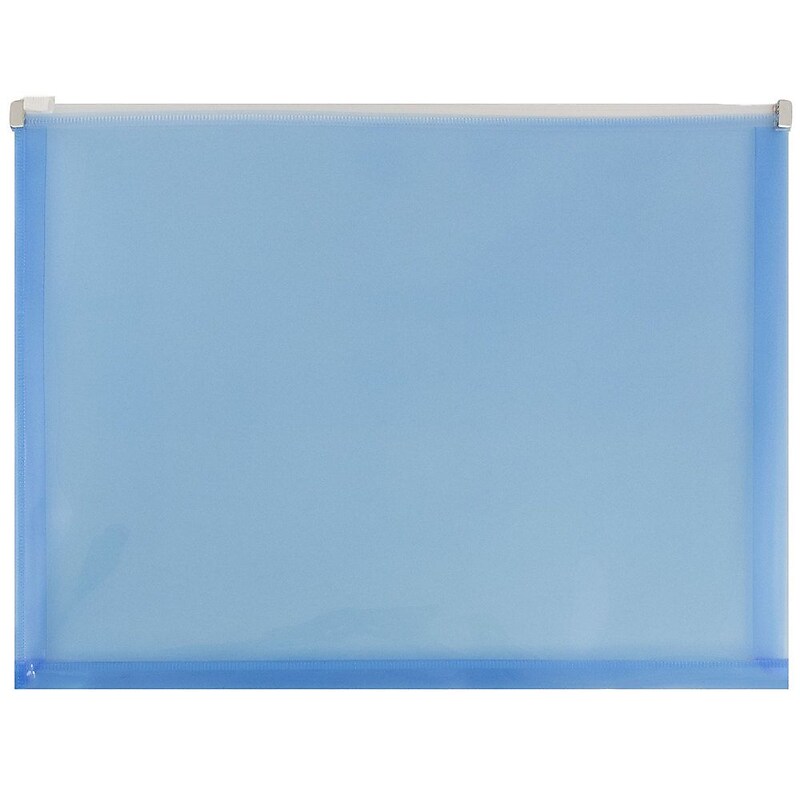 JAM Paper Plastic Document File, Letter, Blue, 12/Pack (218Z1BU) image 1
