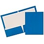 JAM Paper Glossy 2-Pocket Portfolio Folder, Blue, 6/Pack (385Gbua)~#|#~m004857857_sc7
