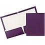 JAM Paper Laminated Two-Pocket Glossy Presentation Folders, Purple, 6/Pack (385GPUA)~#|#~m004857864_sc7