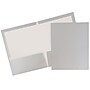 JAM Paper Glossy 2-Pocket Portfolio Folder, Silver, 6/Pack (385Gsia)~#|#~m004857866_sc7