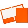 JAM Paper Laminated 2-Pocket Glossy Presentation Folders, Orange, 25/Pack (385GORD)~#|#~m004857868_sc7