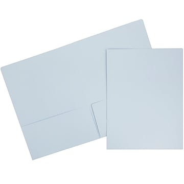 JAM Paper® Premium Matte Colored Cardstock Two-Pocket Presentation Folders, Baby Blue, 6/Pack (28876674D)